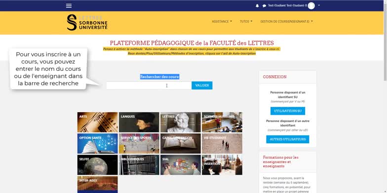 Inscription cours